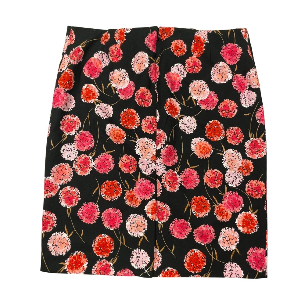 Talbots Womens 16 16W Black Pink Floral Canvas‎ Pencil Skirt Wedding Guest Work - Picture 5 of 11